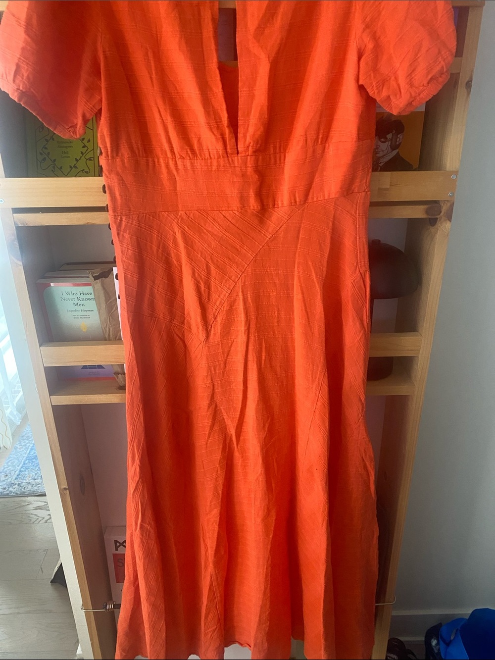 Free People Vibrant Orange Puff-Sleeve Maxi Dress - Picture 7 of 7